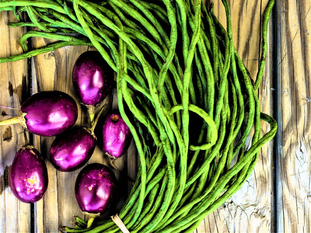eggplants,beans